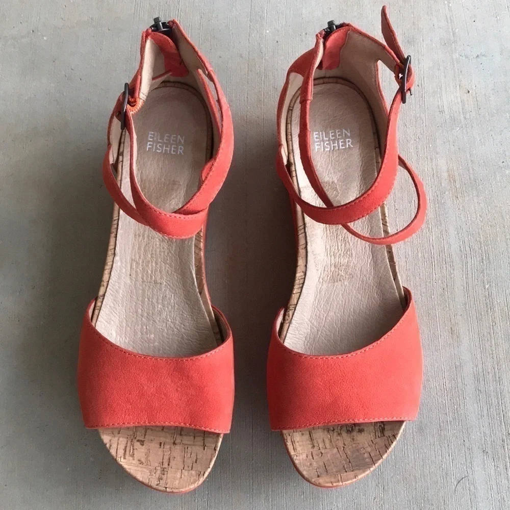 Eileen Fisher Emmy Tangelo Platform Sandals